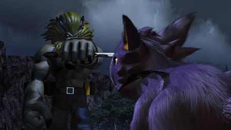 Leomon confronts DORUmon, presumably to gain the X-Antibody himself.